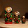 Matryoshka "Khokhloma", black scarf, 3 puppet, 9 cm