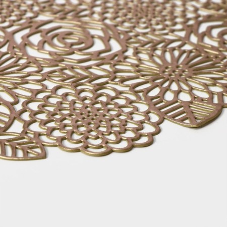 Set of serving napkins on the table “Rose”, 4 pcs, d = 38 cm, gold color-5
