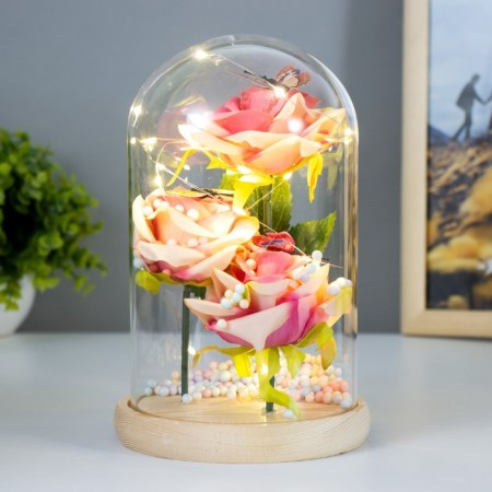 Nightlight "Flowers and butterflies" LED from batteries 3HAAA 13.5x13.5x20.5 cm Risalux-1