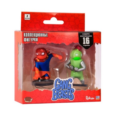 Set of Gang Beasts figures, with a superhero and a knight, 2 pcs-1