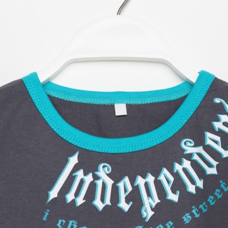 T -shirt for a boy, gray color, height 128 cm-7