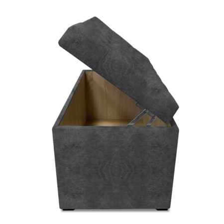 Puff with a lid and weighting, 800 × 400 × 420 mm, Dakota velor, Grafit color-5