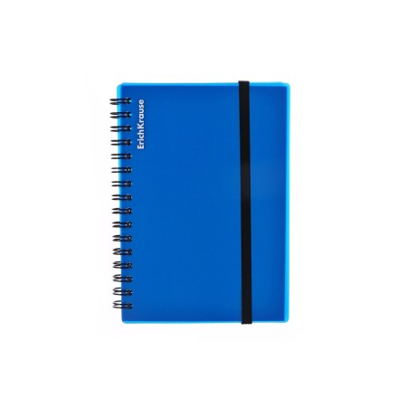 Notebook A6 (120 x 146 mm), 80 sheets in a cage on the crest Erichkrause "Ice Metallic", plastic cover, elastic band, offset unit, white 100%, mix-16