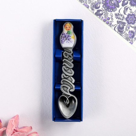 Spoon of nesting doll souvenir "lilac".-4