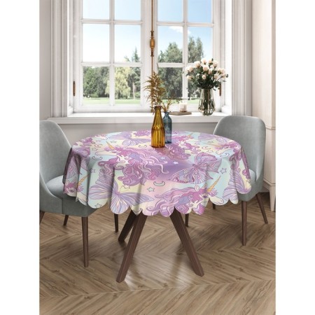 Tables on the table “Unicorns with butterflies”, round, Saten, D = 150 cm-1