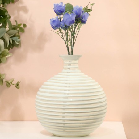 Vase for flowers "Arkady" made of glass, white 23 x 21 x 21 cm-3
