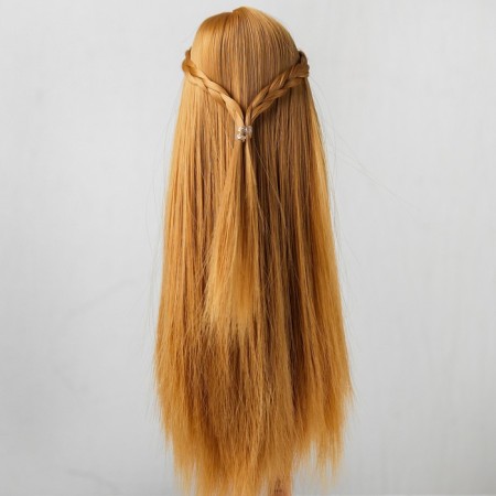 Hair for dolls "straight with pigtails" size is small, color 27-2