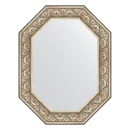 Mirror in the baguette frame, baroque silver 106 mm, 70x90 cm
