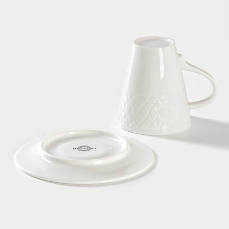 Tea steam porcelain Magistro Argos, 2 items: a 220 ml cup, a saucer d = 15 cm, white color-3