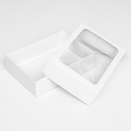 The box is folding, the lid is, with the window, white, 25 x 18 x 6.5 cm,-3