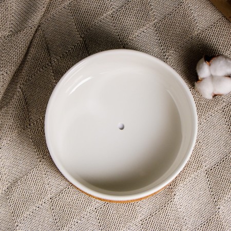 Pot "Eco Bonsai" Circle, 17x7cm, White-1