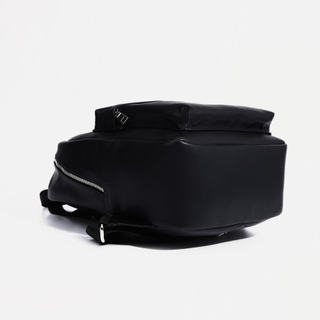 A backpack with a zipper, Medvedkovo, external pocket, black color-3