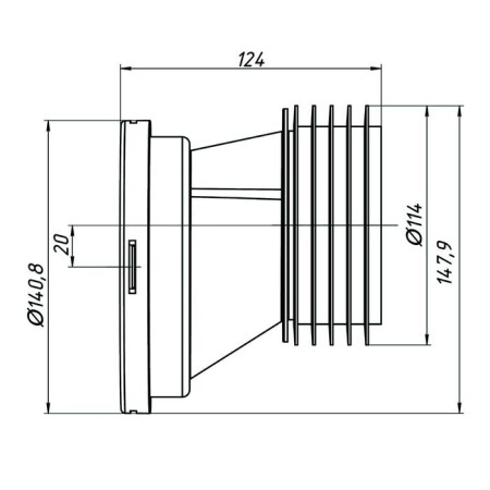 Fan pipe for the toilet "Ani Plast" W0220, eccentric, 20 mm-4