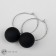 Earrings Assorted "Snowball" in the ring, black color in silver