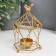 Summary Metal for 1 candle "Golden Fon cell with a bird" 14x9x9 cm