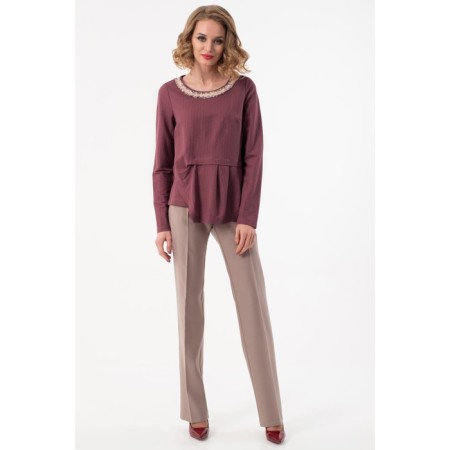 Female blouse, size 44, burgundy color-1