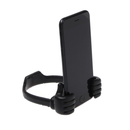 Luazon phone stand, in the form of hands, adjustable width, black