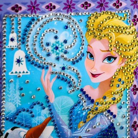 Diamond mosaic on the postcard "New Year" cold heart-3