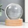Souvenir glass backlight "Planet Earth" d = 6 cm stand wood, usb 6.5x6.5x7.5 cm