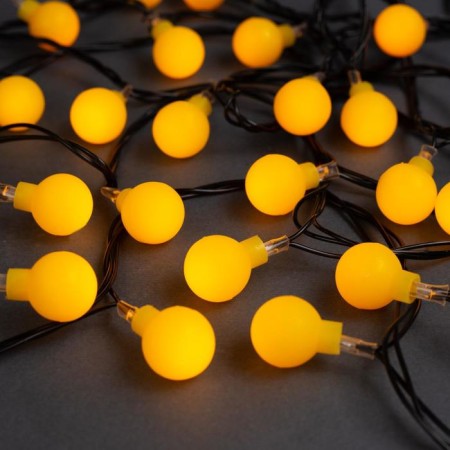 Garland “thread” 5 m with nozzles “Yellow Balls”, IP20, dark thread, 30 LED, yellow glow, 8 modes, 220 V