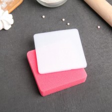 A set of mats for modeling and drying colors from mastic, 9.5 × 9.5 × 1.5 cm, 2 pcs, white, pink color