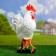 Garden figure "Rooster" White, 20x44x56cm
