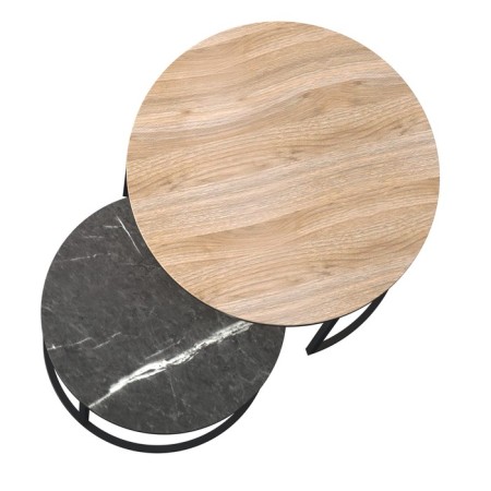 Tables Journal Loft DQ No. 1 Duae (set) D605 (475), H420 (320), eco/black marble, m/k black-1