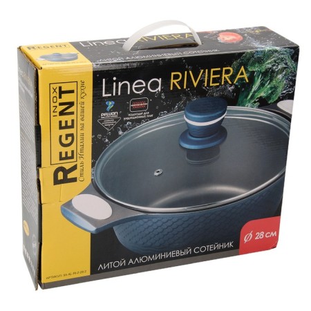 Steven with two handles Regent Inox Riviera, with a lid, 28x7.5 cm-1