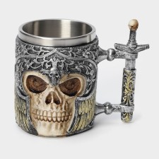A stainless steel mug “Skull with a sword. Halloween 