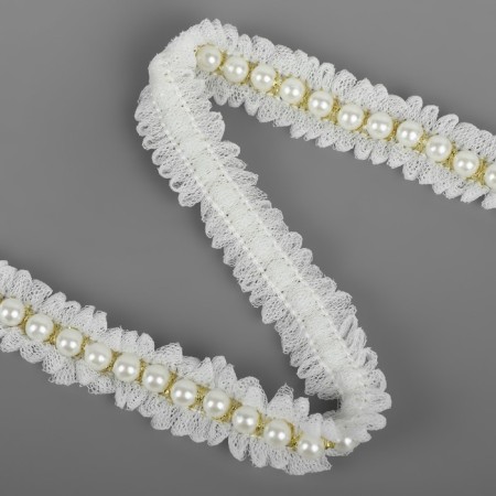 Ryush with beads, 20 mm, 4.5 ± 0.5 m, white color-1