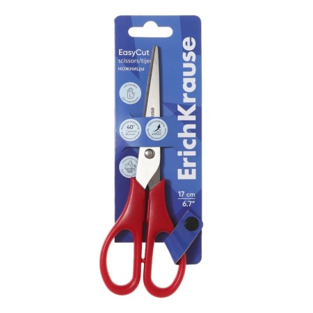 Scissors 17 cm Erichkrause "Easycut", double sharpening, mix, euro suspension-3