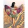 Pareo and beach rug "Field of tulips", d = 150 cm