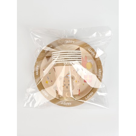 A set of paper dishes "Happy Bear", a set of 12 pcs.-6