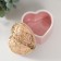 Coramics box, metal "Heart with leaves" Pink 9x8.5x7.2 cm