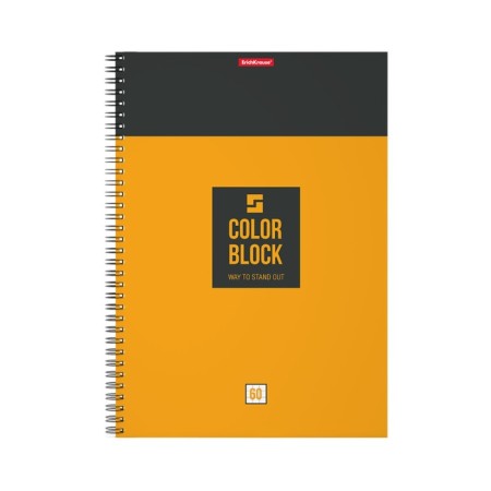 A4 notebook, 60 sheets in a cage on the crest Erichkrause Color Block, cover coated cardboard, mix-5