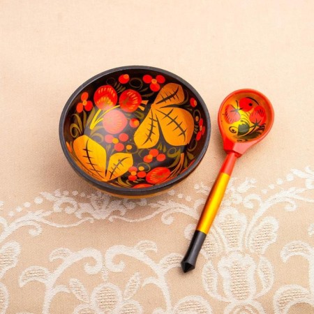 Set "Roset with a spoon", 10 × 4 × 10 cm, Khokhloma-10