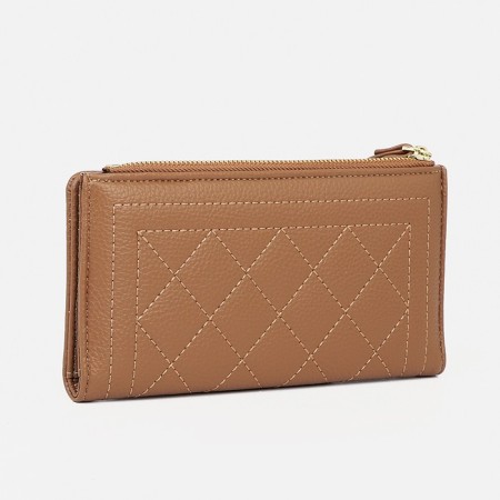 Women's wallet on magnets, beige color-1