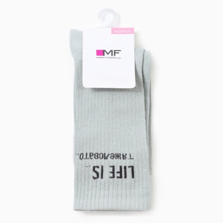 Women's socks "Life is hard", the color is light olive, river 23-25-2