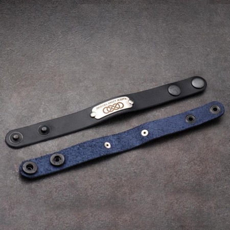 Pair bracelets "Love knows how to wait", genuine leather, steel-1