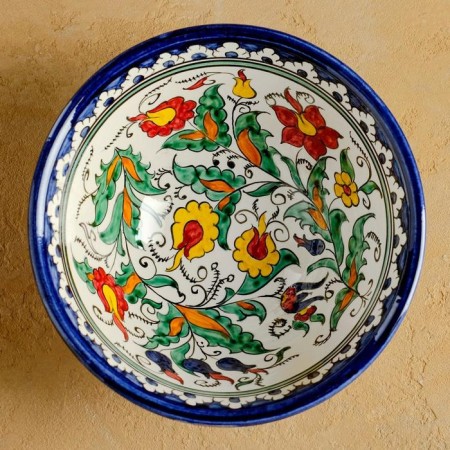 Rishtan ceramics "Flowers", 18 cm, large, blue-1