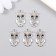 Decor for creativity metal, rhinestones "owl" silver 1.2x2 cm
