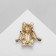 Brooch "Frog" with a bow, green color in gold