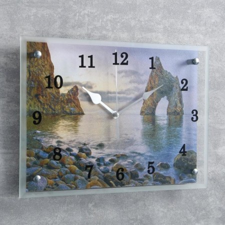 Carty clock is wall-mounted, series: sea, "Rockure-Vorota by the seashore", discrete move, 25 x 35 cm-1