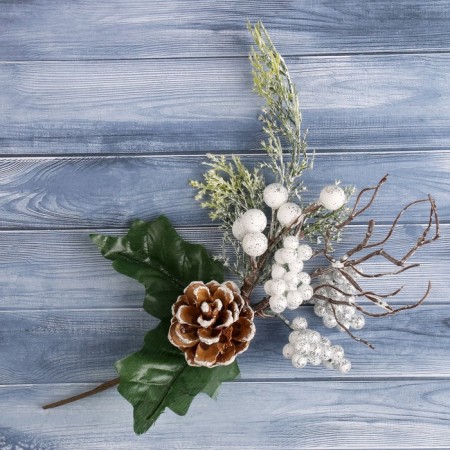 Decor "Winter Magic" bumps white berries, 23 cm-1