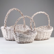 Set of wicker baskets, 42x30x13/17/36 cm, 35x26x10/15/32 cm, 30x20x9/13/27 cm, 3 pcs, willow