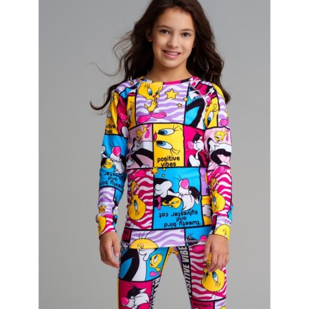 Thermal complex for girls: trousers, sweatshirt, height 134 cm-1