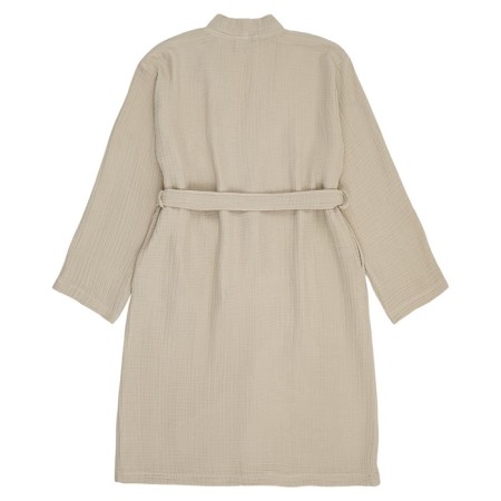 Essential bathrobe, multilayer muslin, size m, beige color-10