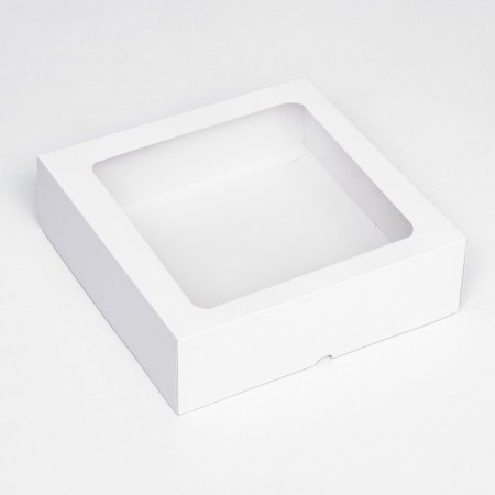 The box is folding, the lid is, with the window, white, 25 x 25 x 7.5 cm,-1