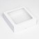 The box is folding, the lid is, with the window, white, 25 x 25 x 7.5 cm,