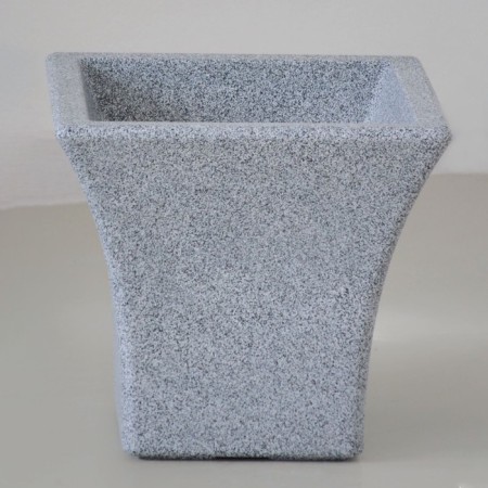 Kashpo for flowers "Crown" 40x40x35 cm, 10 l, color gray granite-1
